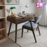 [Package] LAMAR 120CM Study Set-Walnut