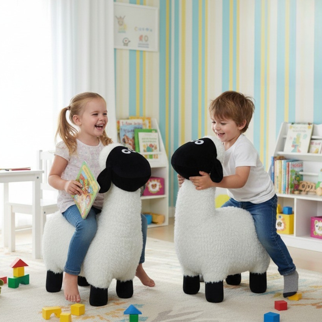 SHEEP STOOL-2 Youthopia SHEEP Kids Plush Stool - Image 1