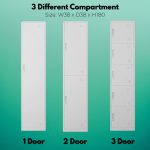 TATE Steel Locker Cabinet With Key Lock-Grey - Image 6