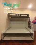 AYSHA Ladder Trio Bunk Bed With Pullout Bed-Olive - Image 7