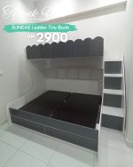 SUNDAE Ladder Trio Bunk Bed With Drawers-Grey - Image 5