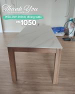 WILLOW 200cm Sintered Stone Dining Table-Walnut - Image 6