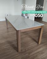 WILLOW 200cm Sintered Stone Dining Table-Walnut - Image 7