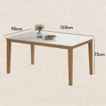 WILLOW 150cm Sintered Stone Dining Table-Beech - Image 4