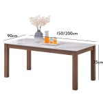 WILLOW 200cm Sintered Stone Dining Table-Walnut - Image 5