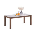 WILLOW 200cm Sintered Stone Dining Table-Walnut - Image 4