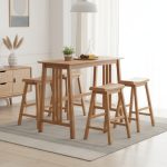 ZOYA 4 Seater Bar Set-Beech - Image 2