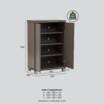 COLUMBUS 2 Door Shoe Cabinet-Beechwood - Image 5