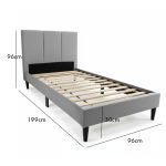 [Package] ANYA Single Bed With 5" Foam Mattress-Light Grey - Image 3