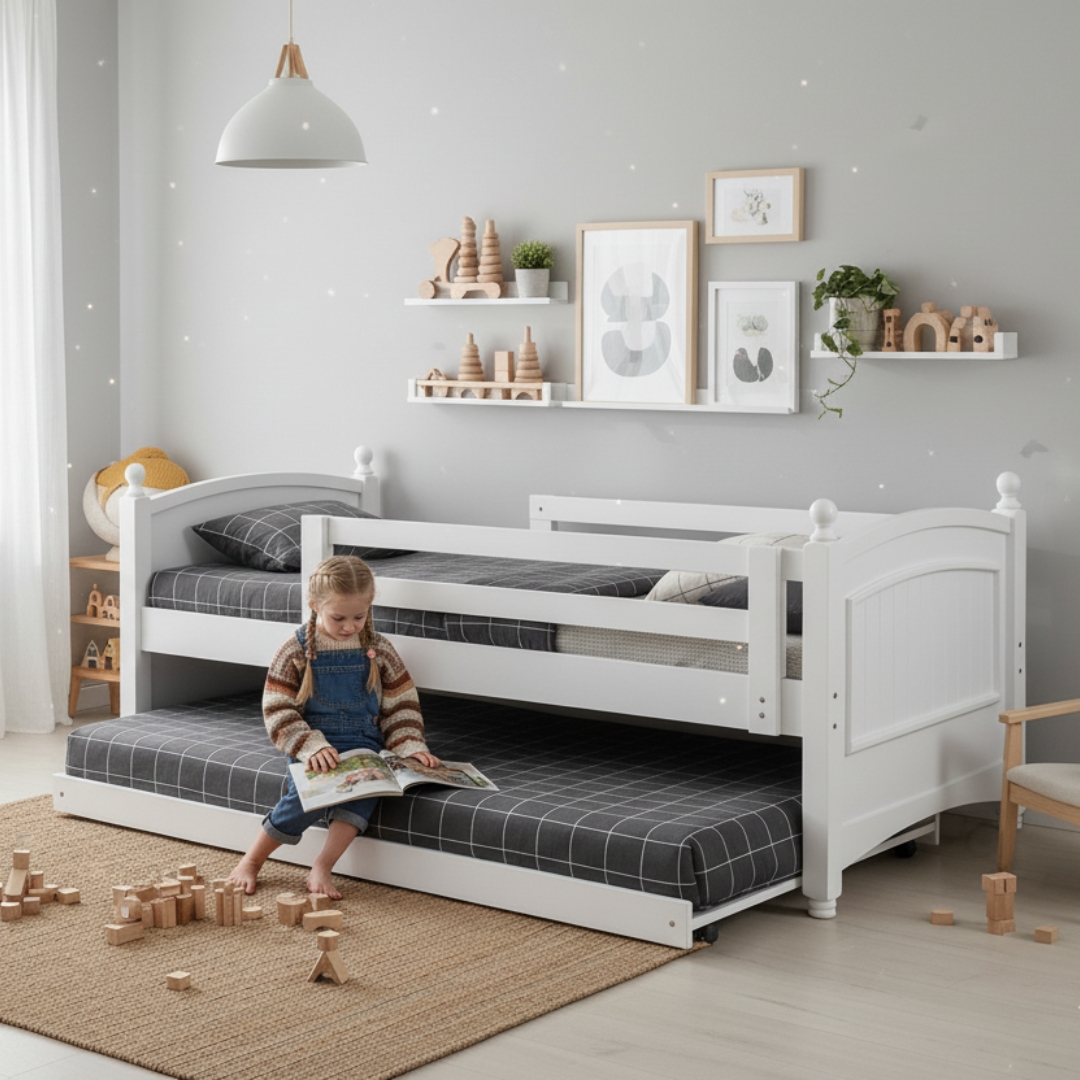 AYESHA PULLOUT-1 AYESHA Pullout Bed With Guard Rail-2 Sizes - Image 1