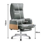 B019 PU High Back Director Chair-Grey - Image 4