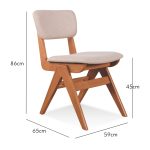 BALI Wooden Dining Chair-Light Walnut - Image 3