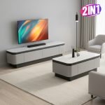 [Package] BORIS 180cm Sintered Stone 2 In 1 Living Set-Grey