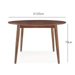BOSTON D120cm Round Dining Table-Medium Brown - Image 4