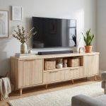 CATIA 180cm 2 Door 2 Drawers TV Cabinet-Natural - Image 2