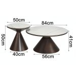 CT 8550 Sintered Stone Nest Of Coffee Table-Walnut - Image 3