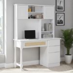 MADELINE 120cm Study Desk With Hutch-White - Image 2