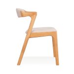 DARA Cushion Seat Wooden Dining Chair-Beech - Image 3