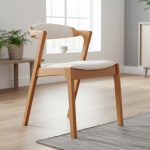 DARA Cushion Seat Wooden Dining Chair-Medium Brown