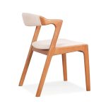 DARA Cushion Seat Wooden Dining Chair-Medium Brown - Image 3