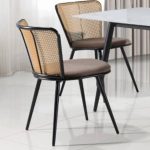 DC 2247 Synthetic Rattan Dining Chair-Brown Seat - Image 2