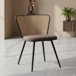 DC 2247 Synthetic Rattan Dining Chair-Brown Seat