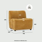 ELVA 1 Seater Sofa-Tumeric - Image 5