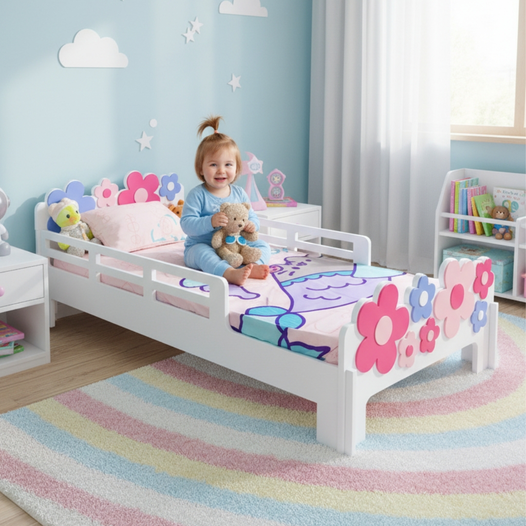 FLORA NEST-1 FLORA NEST Toddler Bed-White - Image 1