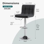 ISOBEL 24" PU Bar Chair-Black - Image 4