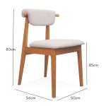 IVORY Wooden Dining Chair-Light Walnut - Image 2