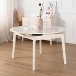IVORY D130cm Round Extension Table-Cream White - Image 7