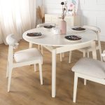 IVORY D130cm Round Extension Table-Cream White - Image 6