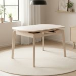 IVORY D130cm Round Extension Table-Cream White - Image 2
