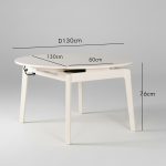 IVORY D130cm Round Extension Table-Cream White - Image 4