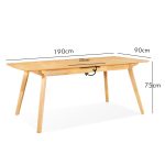 IVY 190cm Extension Dining Table-Beech - Image 5