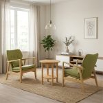 JENNIFER 1+2 Wooden Lounge Set-Green - Image 11