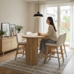 JESSIE 4 Seater Solid Wood Bar Set-Natural