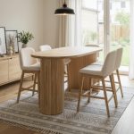 JESSIE 4 Seater Solid Wood Bar Set-Natural - Image 2