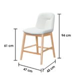 JESSIE 24 Inch Solid Wood Bar Chair-Natural - Image 6