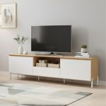 LAVIN 180cm TV Cabinet-Oak+White - Image 2