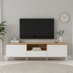 LAVIN 180cm TV Cabinet-Oak+White