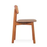 LILY Rattan Back Rest Dining Chair-Light Walnut - Image 3