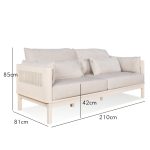 LUCENIA 3 Seater Sofa-Ivory - Image 4