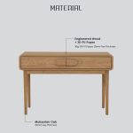 LOREN 120cm 2 Drawers Study Desk-Oak - Image 9