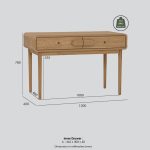 LOREN 120cm 2 Drawers Study Desk-Oak - Image 10