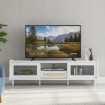 MADELINE 180cm Sliding Glass Door Tv Cabinet-White - Image 3