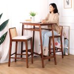 MAVIN 29Inch 2 Seater Wooden Bar Set-Medium Brown