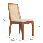 MAVIN Rattan Back Rest Dining Chair-Light Walnut - Image 4