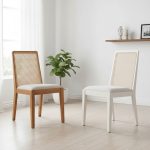 MAVIN Rattan Back Rest Dining Chair-Light Walnut - Image 2