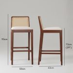 MAVIN 29Inch 2 Seater Wooden Bar Set-Medium Brown - Image 5